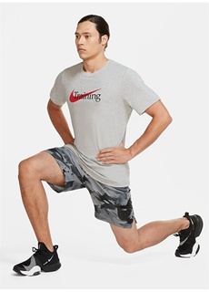 Однотонная серая мужская футболка с круглым вырезом Nike