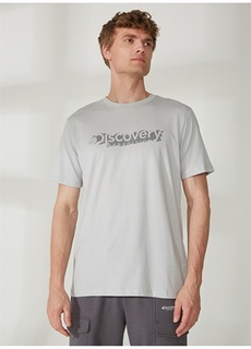 Серая мужская футболка с круглым вырезом с принтом Discovery Expedition