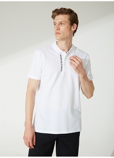 Белая мужская футболка-поло с принтом People By Fabrika