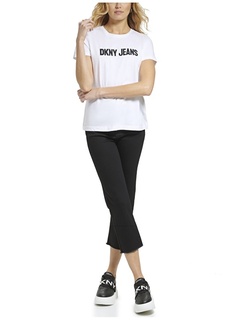 Простая белая женская футболка с круглым вырезом Dkny Jeans