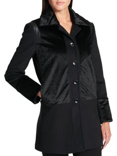 Пальто из смесовой шерсти DKNY Black