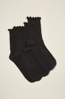 Идеальная пара носков в рубчик с оборками, 2 шт. Rubi