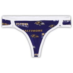 Женские спортивные стринги Concepts Purple/White Baltimore Ravens Breakthrough Unbranded