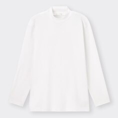 Мягкая хлопковая футболка с воротником -стойкой GU, белый