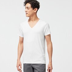 Стильная футболка из сухой сетки с V- образным вырезом GU, белый