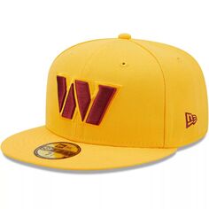 Мужская приталенная кепка New Era Gold Washington Commanders Omaha 59FIFTY