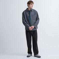 Мужские/женские широкие брюки Uniqlo со складками (повседневные деловые брюки)