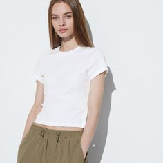 Женская футболка Uniqlo Hot Girl T с круглым вырезом, белый