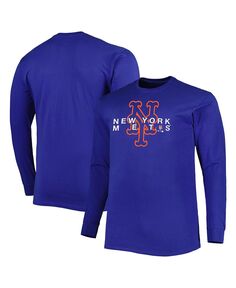 Мужская футболка с длинными рукавами Royal New York Mets Big and Tall Profile