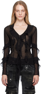 Черная блузка с рюшами Blumarine