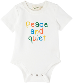 Музей тишины и покоя Эксклюзивное белое боди SSENSE Baby White Museum of Peace &amp; Quiet