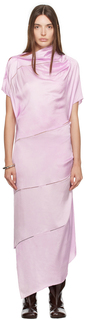 Розовое кружевное платье-миди в стиле пико, выстиранное Kiko Kostadinov