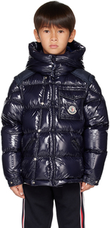 Moncler Enfant Kids Синий Каракорум Пуховик