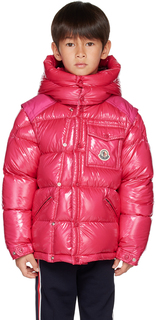 Moncler Enfant Kids Розовый пуховик Karakorum