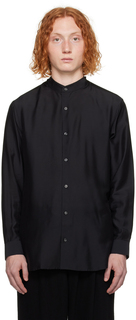 Черная рубашка с воротником-стойкой Emporio Armani
