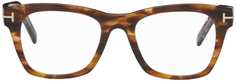 Светло-коричневые квадратные очки TOM FORD