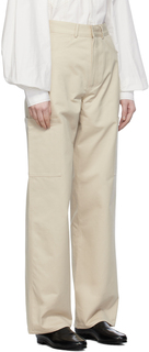 Бежевые брюки с накладными карманами Elleme