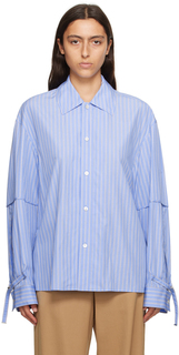 Синяя рубашка с фурнитурой Wooyoungmi