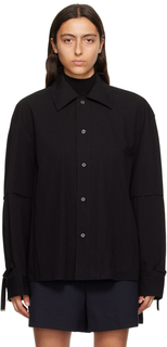 Черная рубашка с фурнитурой Wooyoungmi