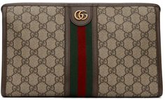 Бежевый клатч Ophidia с узором GG Gucci