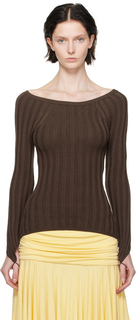 Paloma Шерстяной коричневый свитер с каналами Paloma Wool