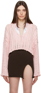 OPEN YY Розовый свитер с v-образным вырезом