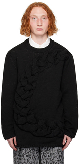 Черный вязаный свитер Comme des Garçons