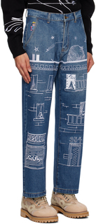 Синие джинсы для пожарной лестницы KidSuper