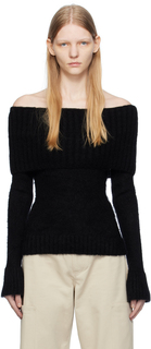 Черный свитер с открытыми плечами Elleme