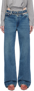 Синие джинсы с Y-образным ремнем Evergreen винтажный синий Evergreen винтаж Y/Project