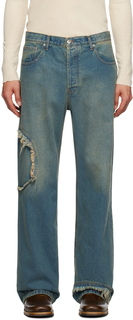 Синие джинсы с круглым вырезом Edward Cuming