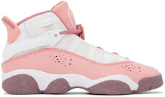 Белые и розовые кроссовки Nike Jordan Kids с 6 кольцами для больших детей