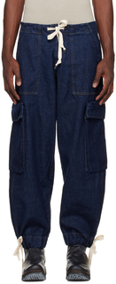 Синие широкие джинсы Greg Lauren