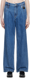 Синие широкие джинсы Wooyoungmi