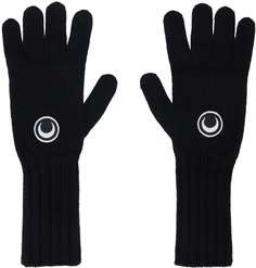 Черные ребристые перчатки Marine Serre