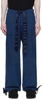 Темно-синие брюки в тонкую полоску Greg Lauren