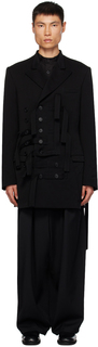 Черная куртка с поясом Yohji Yamamoto