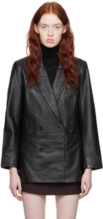 Черная кожаная куртка Reformation Veda Edition