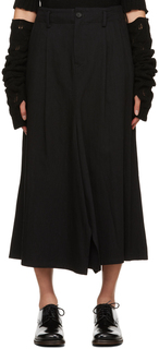 Черная джинсовая юбка-миди с разрезом Yohji Yamamoto