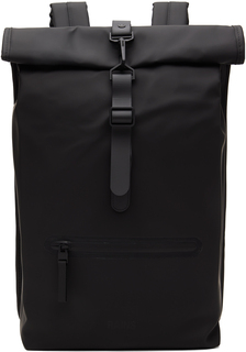 Черный рюкзак с откидной крышкой RAINS