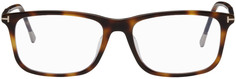 Прямоугольные очки черепаховой расцветки TOM FORD