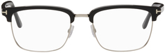 Черно-серебристые прямоугольные очки TOM FORD