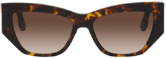 Черепаховые скульптурные солнцезащитные очки Victoria Beckham