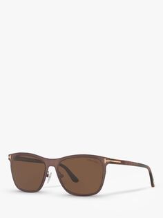 TOM FORD FT0526 Квадратные солнцезащитные очки Alasdhair, коричневые
