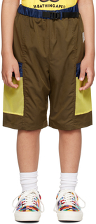 Детские шорты цвета хаки с карманами BAPE Kids