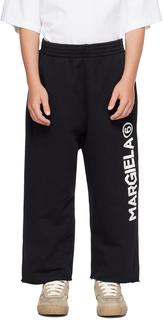 MM6 Maison Margiela Kids Черные спортивные штаны с принтом
