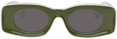 Зелено-белые блестящие темные оригинальные солнцезащитные очки Paulas Ibiza Original LOEWE