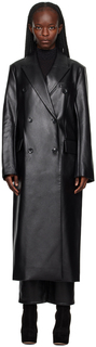 Черное пальто из искусственной кожи Raquel Stand Studio