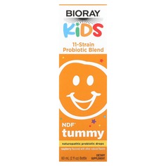 Kids, NDF Tummy, смесь из 11 штаммов пробиотиков, со вкусом малины, 60 мл (2 жидк. унции), Bioray