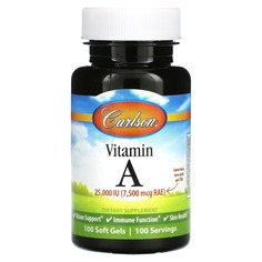 Витамин A, 25 000 МЕ, 100 мягких таблеток, Carlson